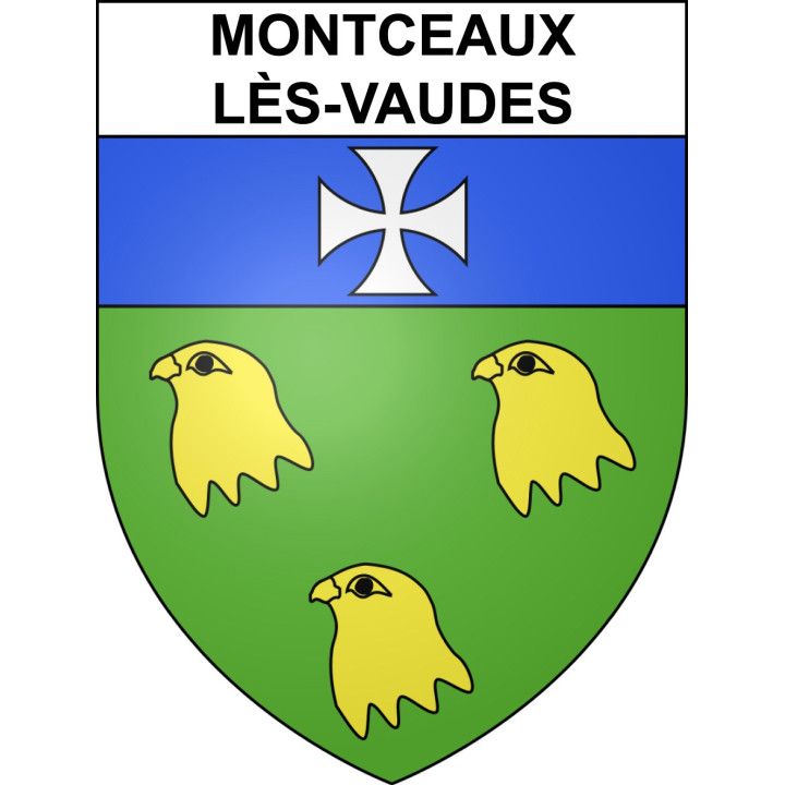 Pegatinas escudo de armas de Montceaux-lès-Vaudes adhesivo de la etiqueta engomada