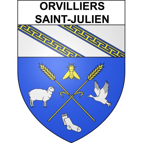 Orvilliers-Saint-Julien Sticker wappen, gelsenkirchen, augsburg, klebender aufkleber