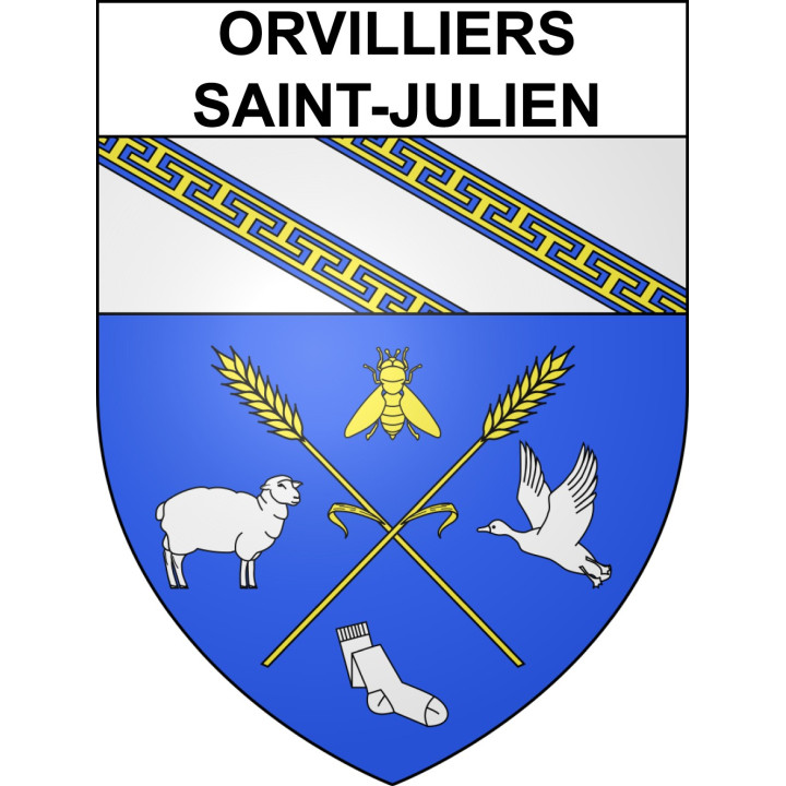 Orvilliers-Saint-Julien Sticker wappen, gelsenkirchen, augsburg, klebender aufkleber