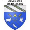 Pegatinas escudo de armas de Orvilliers-Saint-Julien adhesivo de la etiqueta engomada
