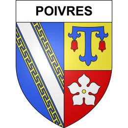 Pegatinas escudo de armas de Poivres adhesivo de la etiqueta engomada