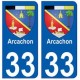 33 Arcachon blason  ville sticker autocollant plaque