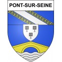 Pegatinas escudo de armas de Pont-sur-Seine adhesivo de la etiqueta engomada