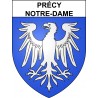Pegatinas escudo de armas de Précy-Notre-Dame adhesivo de la etiqueta engomada