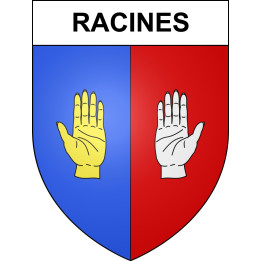 Pegatinas escudo de armas de Racines adhesivo de la etiqueta engomada