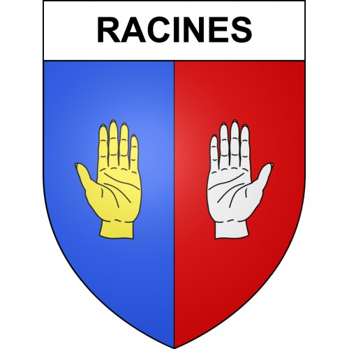 Pegatinas escudo de armas de Racines adhesivo de la etiqueta engomada