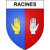 Pegatinas escudo de armas de Racines adhesivo de la etiqueta engomada