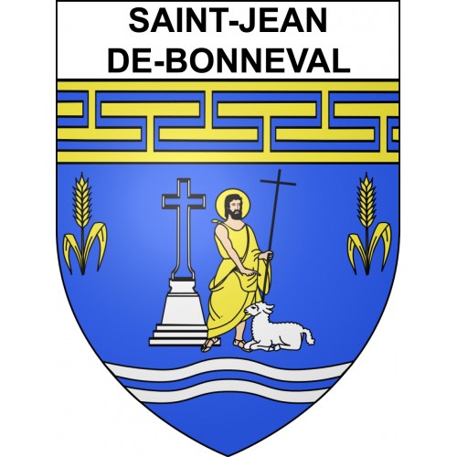 Pegatinas escudo de armas de Saint-Jean-de-Bonneval adhesivo de la etiqueta engomada
