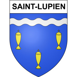 Pegatinas escudo de armas de Saint-Lupien adhesivo de la etiqueta engomada