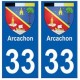 33 Arcachon blason  ville sticker autocollant plaque