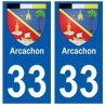 33 Arcachon blason  ville sticker autocollant plaque