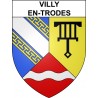 Pegatinas escudo de armas de Villy-en-Trodes adhesivo de la etiqueta engomada