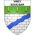 Pegatinas escudo de armas de Virey-sous-Bar adhesivo de la etiqueta engomada