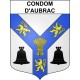 Pegatinas escudo de armas de Condom-d'Aubrac adhesivo de la etiqueta engomada
