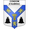 Pegatinas escudo de armas de Condom-d'Aubrac adhesivo de la etiqueta engomada