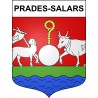 Pegatinas escudo de armas de Prades-Salars adhesivo de la etiqueta engomada