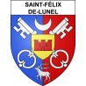 Pegatinas escudo de armas de Saint-Félix-de-Lunel adhesivo de la etiqueta engomada