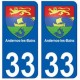33 Andernos-les-Bains blason  ville sticker autocollant plaque
