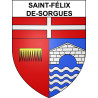Pegatinas escudo de armas de Saint-Félix-de-Sorgues adhesivo de la etiqueta engomada