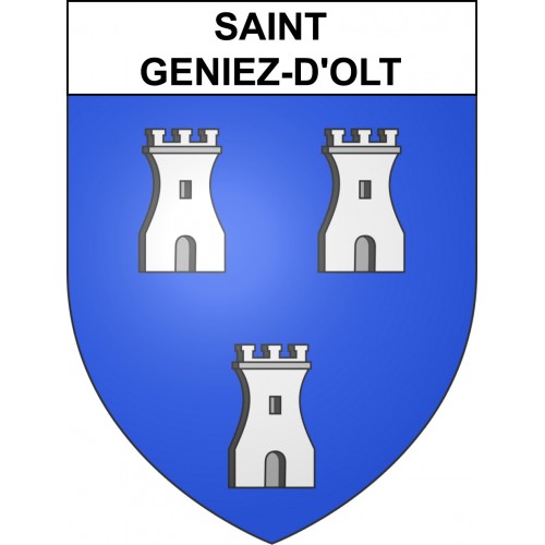 Pegatinas escudo de armas de Saint-Geniez-d'Olt adhesivo de la etiqueta engomada