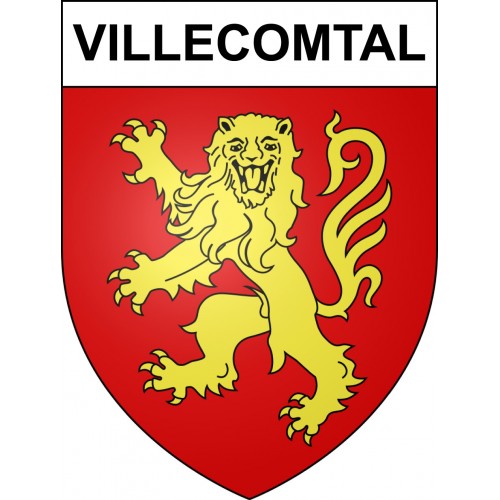 Pegatinas escudo de armas de Villecomtal adhesivo de la etiqueta engomada