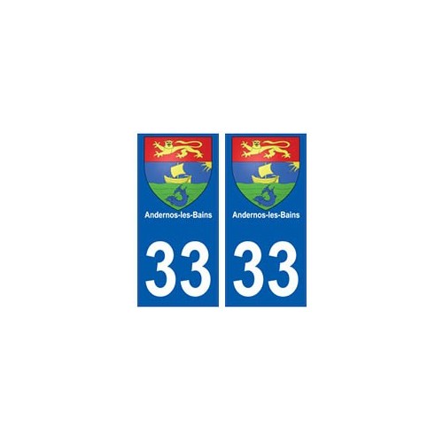 33 Andernos-les-Bains blason  ville sticker autocollant plaque