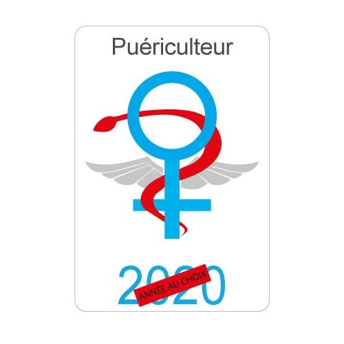 Caducée puériculteur logo 518 sticker autocollant