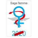 Caducée sage femme logo 524 sticker autocollant