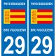 29 pays bigouden blason autocollant plaque stickers ville
