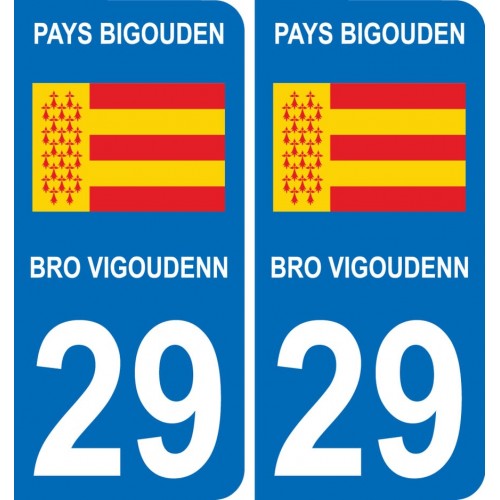 29 pays bigouden blason autocollant plaque stickers ville