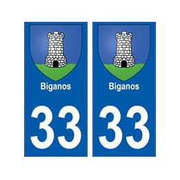 33 Biganos blason  ville sticker autocollant plaque