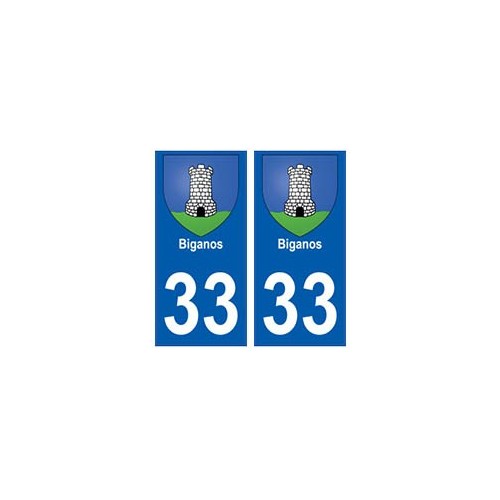 33 Biganos blason  ville sticker autocollant plaque