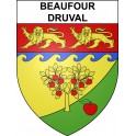 Pegatinas escudo de armas de Beaufour-Druval adhesivo de la etiqueta engomada