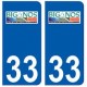33 Biganos logo ville sticker autocollant plaque