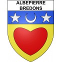 Pegatinas escudo de armas de Albepierre-Bredons adhesivo de la etiqueta engomada