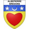 Pegatinas escudo de armas de Albepierre-Bredons adhesivo de la etiqueta engomada