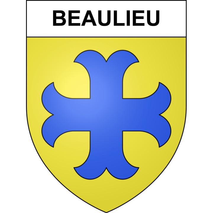 Pegatinas escudo de armas de Beaulieu adhesivo de la etiqueta engomada