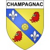 Pegatinas escudo de armas de Champagnac adhesivo de la etiqueta engomada