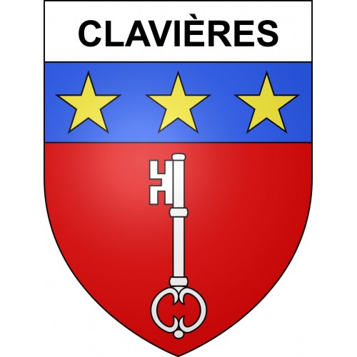 Pegatinas escudo de armas de Clavières adhesivo de la etiqueta engomada