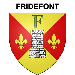 Pegatinas escudo de armas de Fridefont adhesivo de la etiqueta engomada