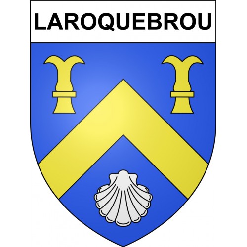 Pegatinas escudo de armas de Laroquebrou adhesivo de la etiqueta engomada
