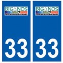 33 Biganos logo ville sticker autocollant plaque