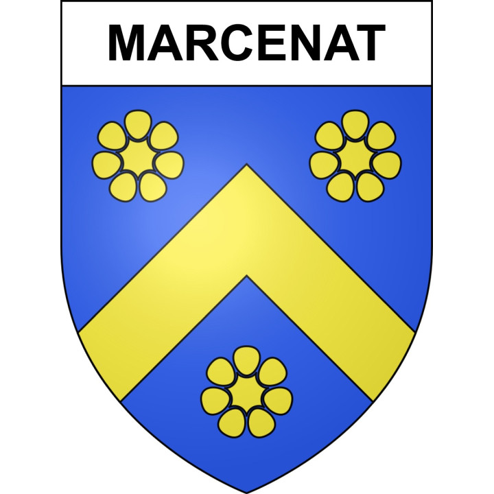 Pegatinas escudo de armas de Marcenat adhesivo de la etiqueta engomada