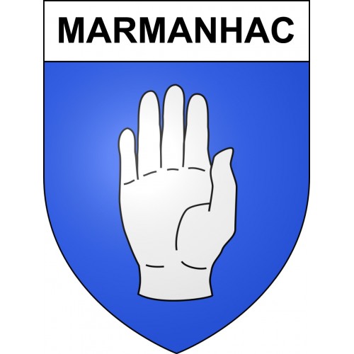 Pegatinas escudo de armas de Marmanhac adhesivo de la etiqueta engomada