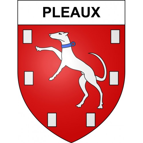 Pegatinas escudo de armas de Pleaux adhesivo de la etiqueta engomada