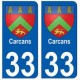 33 Carcans blason  ville sticker autocollant plaque