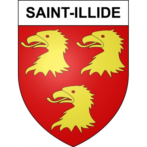 Pegatinas escudo de armas de Saint-Illide adhesivo de la etiqueta engomada