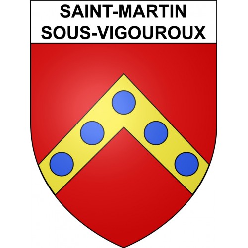 Pegatinas escudo de armas de Saint-Martin-sous-Vigouroux adhesivo de la etiqueta engomada