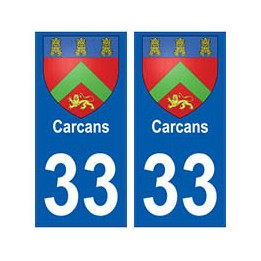 33 Carcans blason  ville sticker autocollant plaque