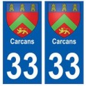 33 Carcans blason  ville sticker autocollant plaque